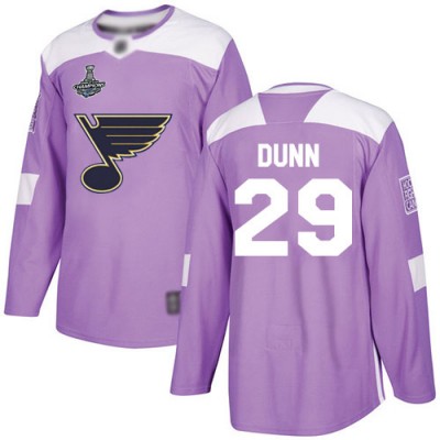 Adidas St. Louis Blues #29 Vince Dunn Purple Authentic Fights Cancer Stanley Cup Champions Stitched NHL Jersey